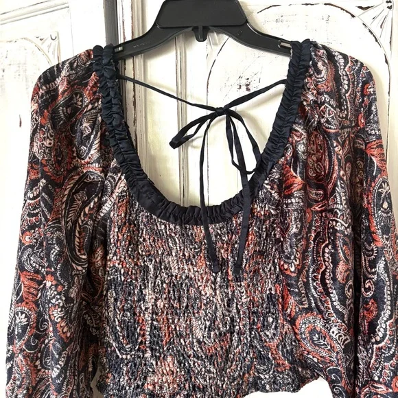Free people cropped long sleeve m shirt NWT - Picture 9 of 15